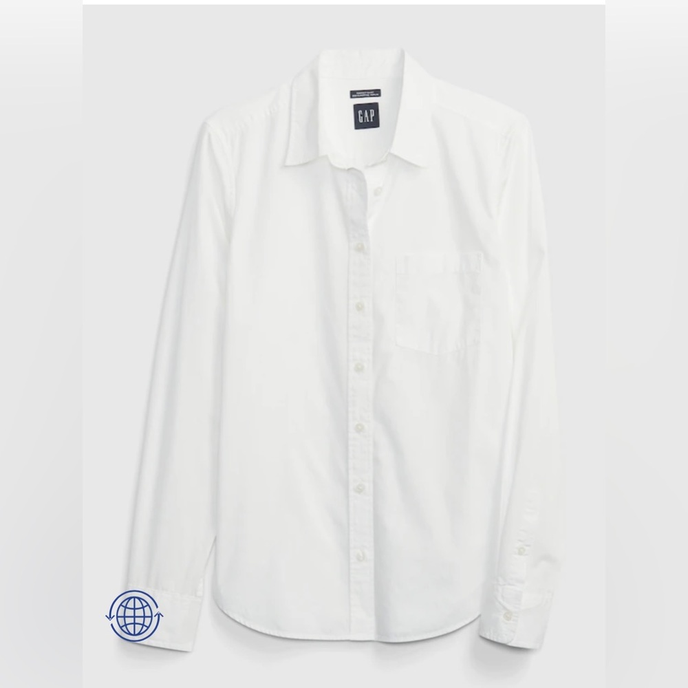 NWT 100% Organic Cotton Button Up Shirt Gap Size L